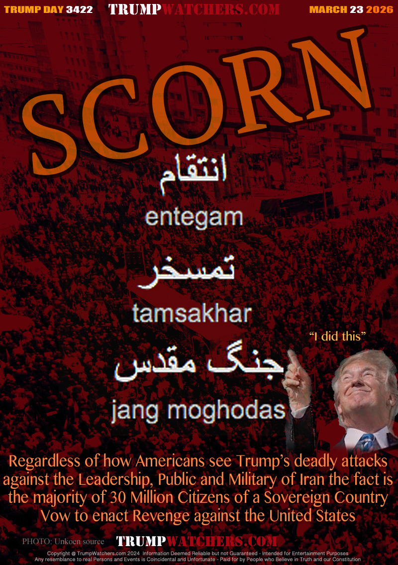 entegam
tamsakhar
jang moghadas

Regardless of how Americans see Trump’s deadly attacks
against the Leadership, Public and Military of Iran the fact is
the majority of 30 Million Citizens of a Sovereign Country
Vow to enact Revenge against the United States